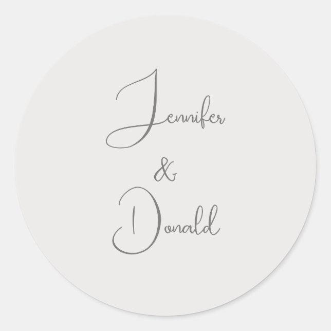 Adesivo Redondo Caligrafia tendência script clássico pessoal simpl (Frente)