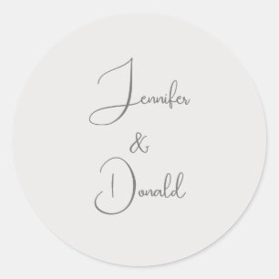 Adesivo Redondo Caligrafia tendência script clássico simples pesso