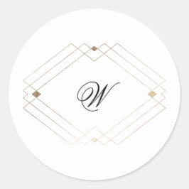 Adesivo Redondo Caligrafia Tipografia Monograma Dourado Deco Casam