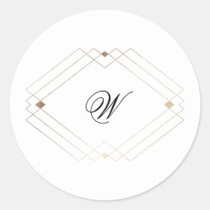 Adesivo Redondo Caligrafia Tipografia Monograma Dourado Deco Casam