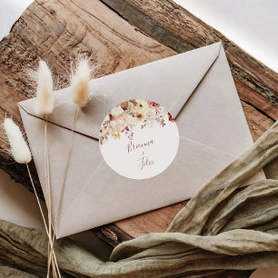 Adesivo Redondo Caligrafia - Vedais de Envelope Floral Graceful