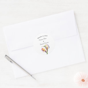 Adesivo Redondo Calla Aquarela Elegante Lírios Românticos