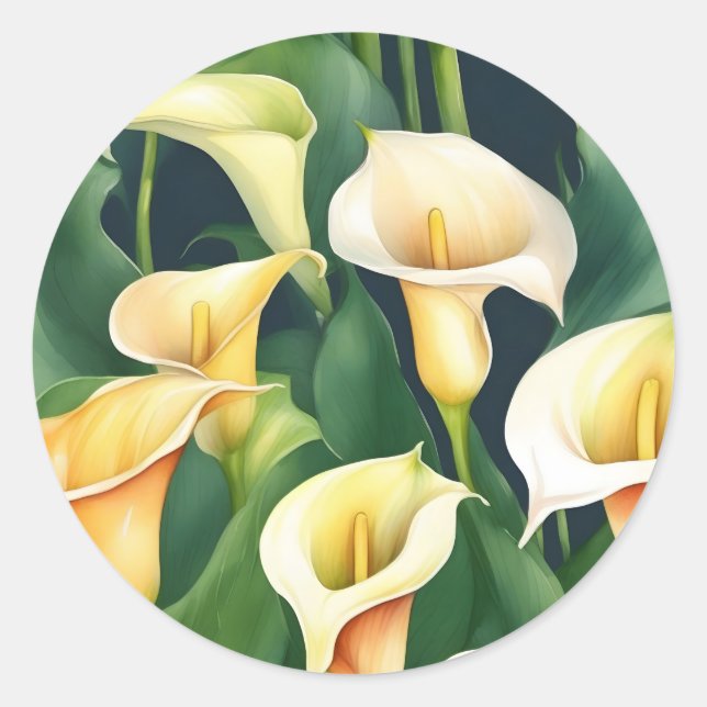Adesivo Redondo Calla Lily Elegant (Frente)