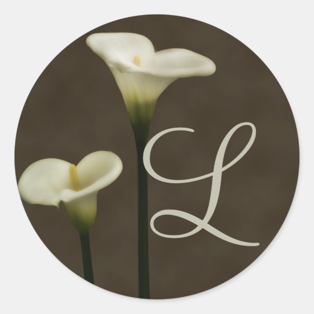 Adesivo Redondo Calla Lily L Envelope Seal (Frente)