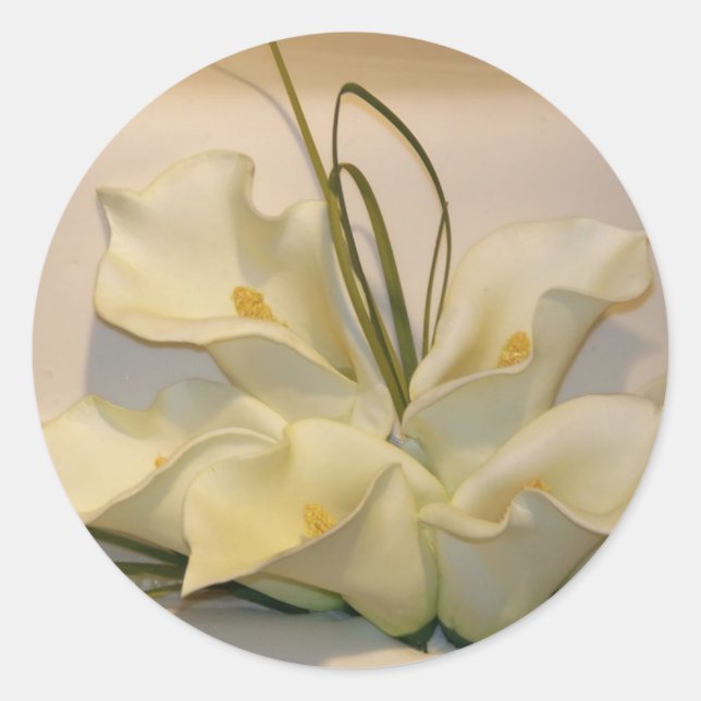 Adesivo Redondo Calla Lily - selos de envelope (Frente)