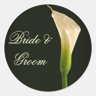 Adesivo Redondo Calla Lily - vinhetas de casamento