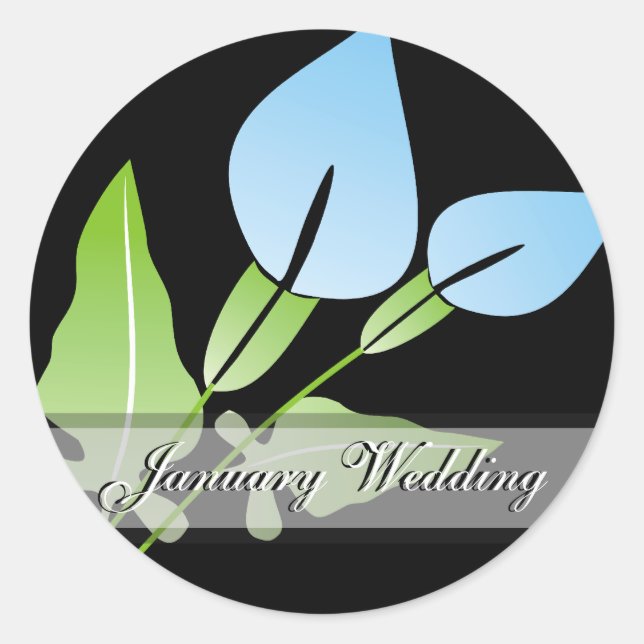 Adesivo Redondo Calla Lily Wedding Stickers (Frente)