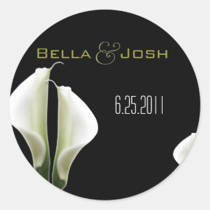 Adesivo Redondo Calla Lily Wedding Stickers