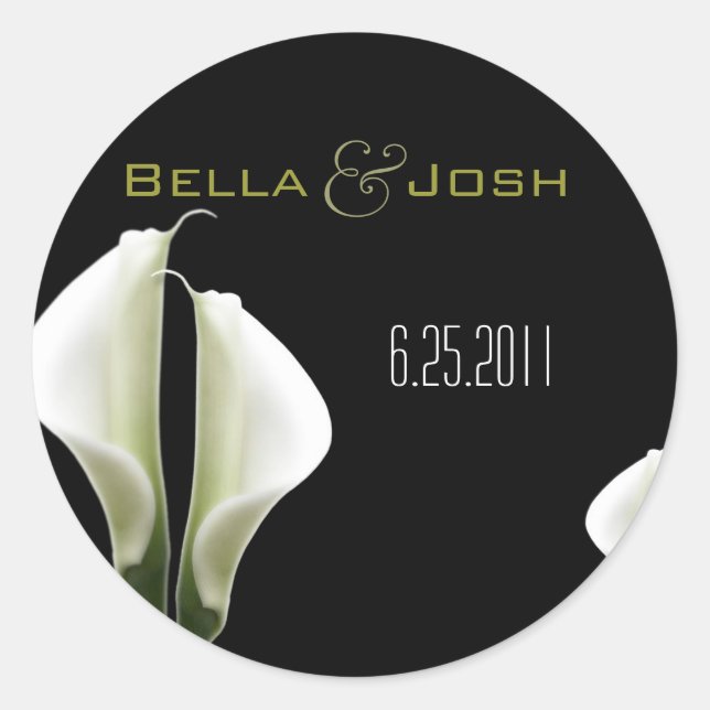 Adesivo Redondo Calla Lily Wedding Stickers (Frente)