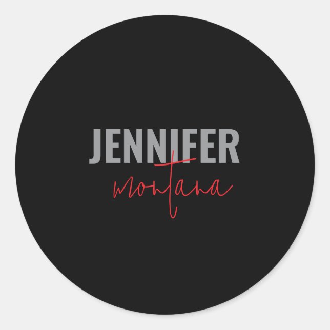 Adesivo Redondo Calliografia - Placa Elegante Adicionar Nome Própr (Frente)