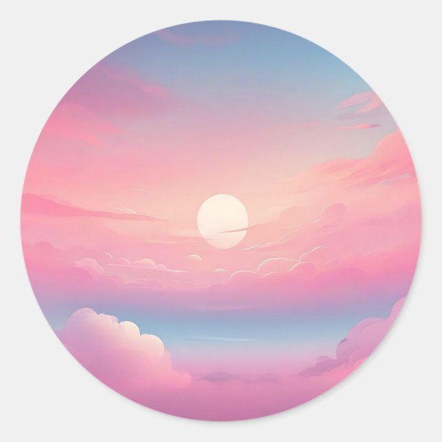 Adesivo Redondo Calm Clouds Sky (Frente)