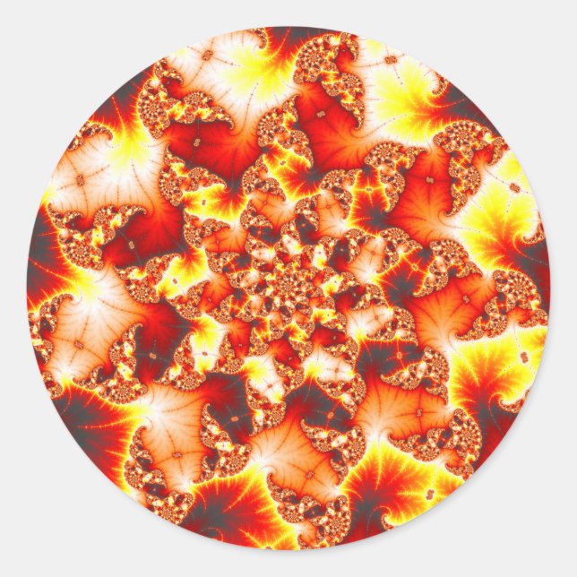 Adesivo Redondo Calor reativo - Fractal (Frente)
