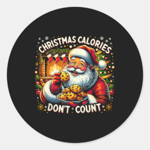 Adesivo Redondo CALORIAS DE NATAL NÃO CONTAM - Papais noeis Cookie