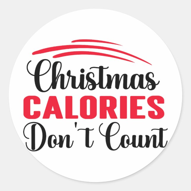 Adesivo Redondo Calorias de Natal Não Contem Cozinha Engraçada (Frente)