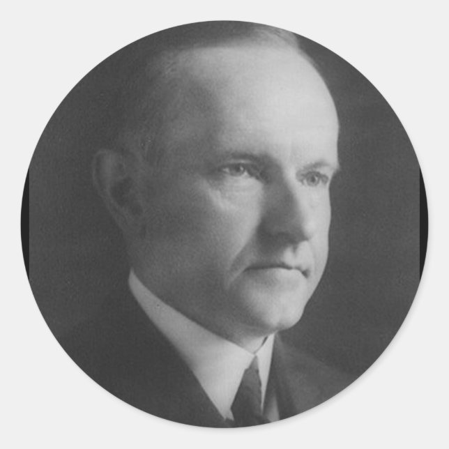 Adesivo Redondo Calvin Coolidge 30 (Frente)