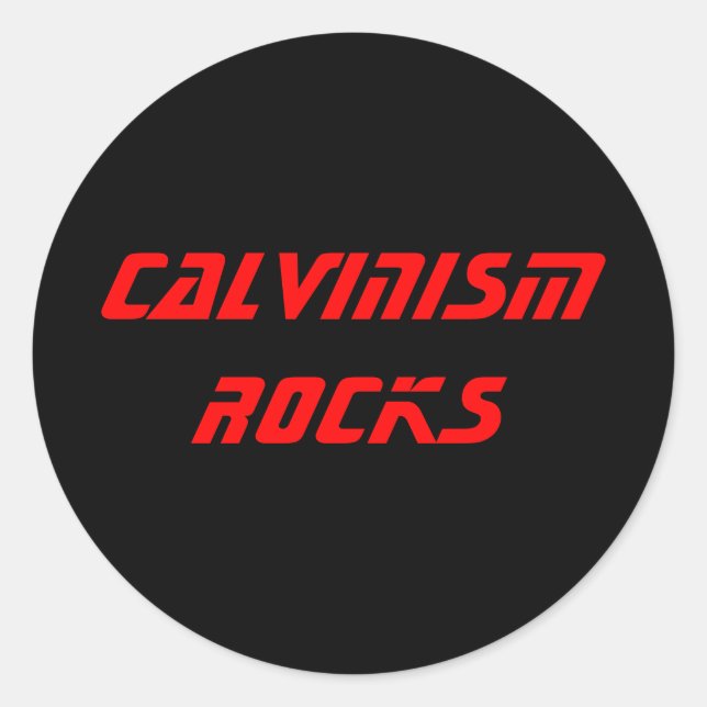 ADESIVO REDONDO CALVINISMO ROCKS STICKER (Frente)