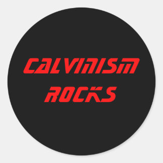 ADESIVO REDONDO CALVINISMO ROCKS STICKER