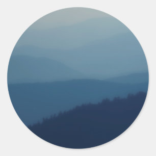 Adesivo Redondo Camadas Azuis