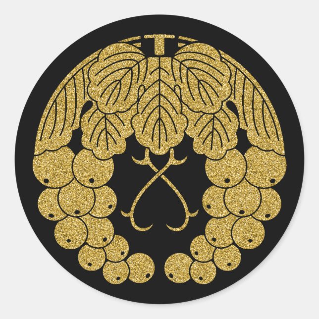 Adesivo Redondo [Camadas familiares] Duas uvas (Frente)