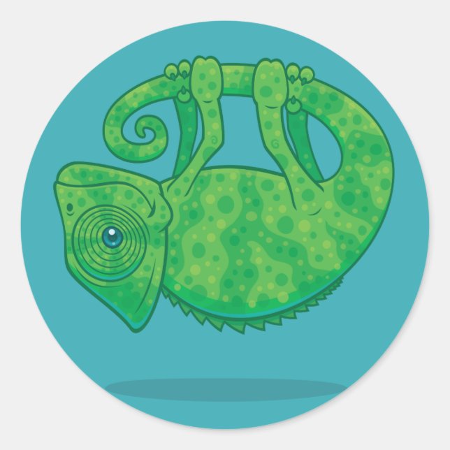 Adesivo Redondo Camaleão mágico (Frente)