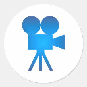 Adesivo Redondo Câmara de filmar movie camera