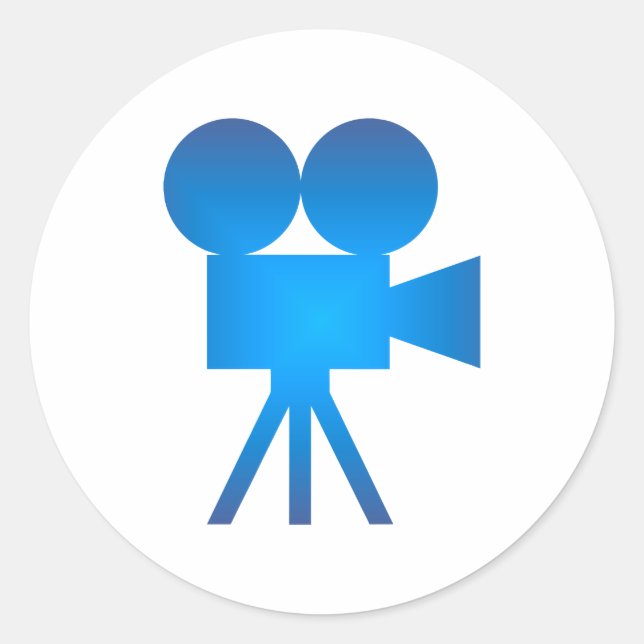 Adesivo Redondo Câmara de filmar movie camera (Frente)