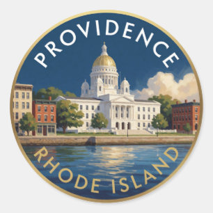 Adesivo Redondo Câmara Municipal de Providence Rhode Island 🌴