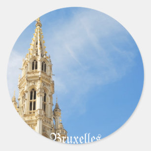 Adesivo Redondo Câmara Municipal medieval em Bruxelas