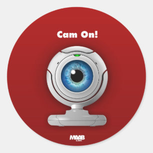 Adesivo Redondo Câmara web de Puppyeye