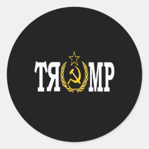 Adesivo Redondo Camarada Trump Tolo Russo Impeach Trump Russo E