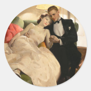 Adesivo Redondo Câmaras de Charles Edward: Casal romântico