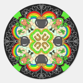 Adesivo Redondo Camarões, Dia de São Patrício de duende