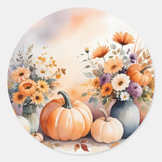 Adesivo Redondo Câmbio celebrante da aquarela (Frente)