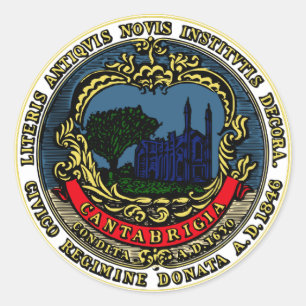 Adesivo Redondo Cambridge Massachusetts City Seal Round Sticker