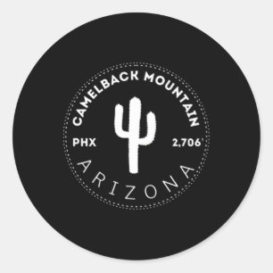 Adesivo Redondo Camelback Mountain - Phoenix Arizona Climbing And