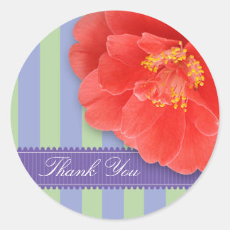 Adesivo Redondo Camelia & Stripes com Fita: Rosa