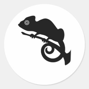 Adesivo Redondo Camelion Lizard Gecko Amphibian Animal Jungle Gift