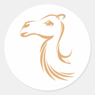 Adesivo Redondo Camelo no estilo do desenho da abanada