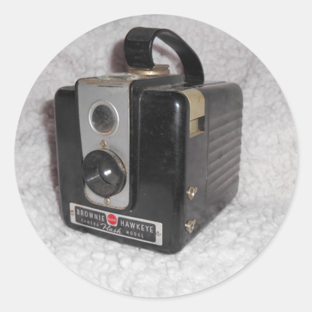 Adesivo Redondo Câmera Brownie Hawkeye (Frente)