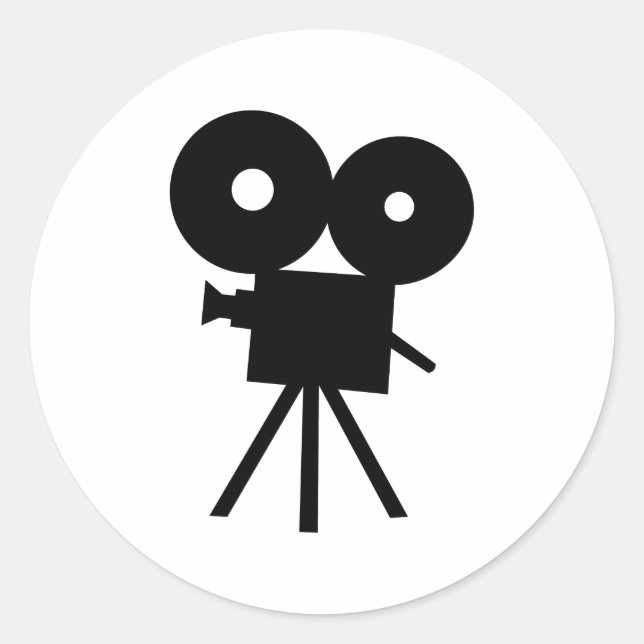 Adesivo Redondo Câmera de cinema - filme (Frente)