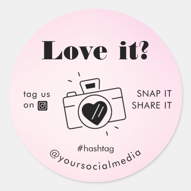 Adesivo Redondo Câmera de Compartilhamento de Mídia Social com Sna (Frente)