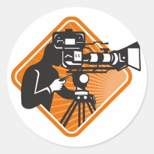 Adesivo Redondo câmera filmadora filmadora filmadora