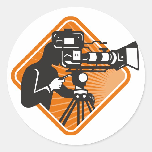 Adesivo Redondo câmera filmadora filmadora filmadora (Frente)