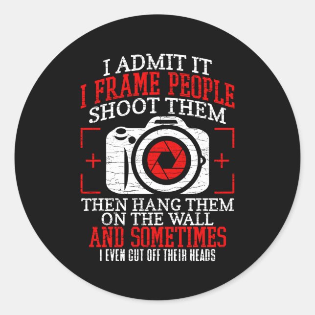 Adesivo Redondo Câmera fotográfica (Frente)