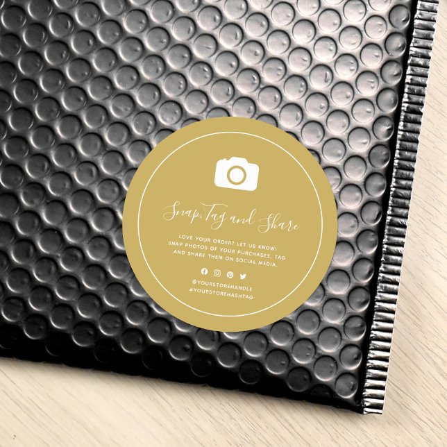 Adesivo Redondo Câmera Ícone Borda Branca Compartilhar Compartilha (Criador carregado)