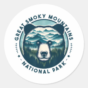 Adesivo Redondo Caminhada Acampamento Parque Nacional Great Smoky