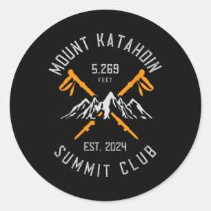 Adesivo Redondo Caminhada na Montanha Mount Katahdin Est 2024 