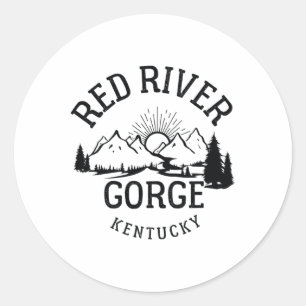 Adesivo Redondo Caminhada no Red River Gorge Kentucky Parques Tril