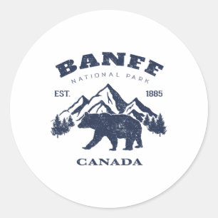 Adesivo Redondo Caminhada Souvenir Parque Nacional Banff Canadá Vi
