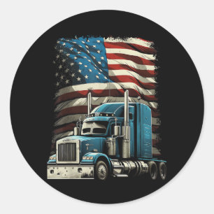 Adesivo Redondo Caminhante Bandeira Americana Para A Unidade De Ca